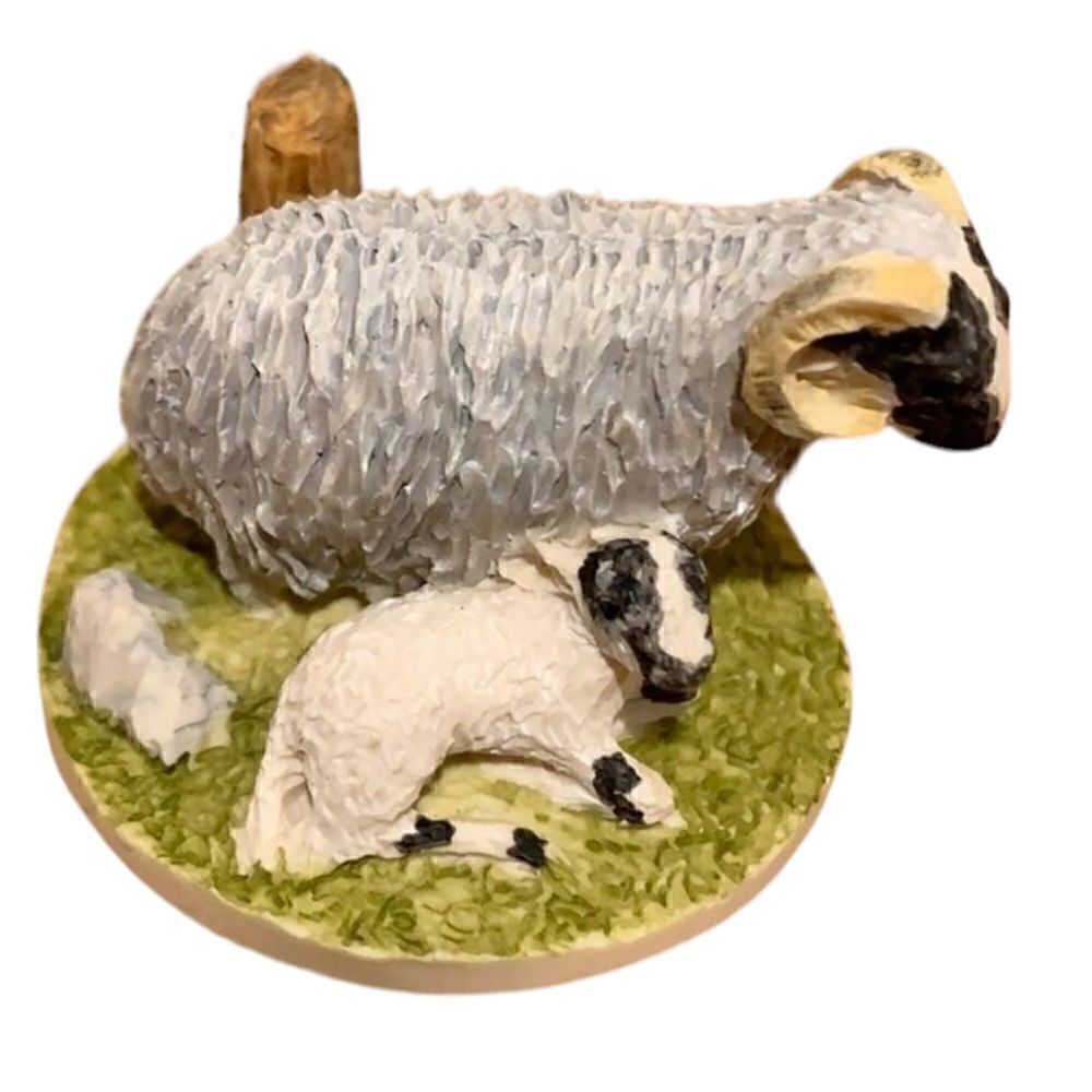 Vintage Peter Fagan Hand painted sheep and lamb Miniature figurine